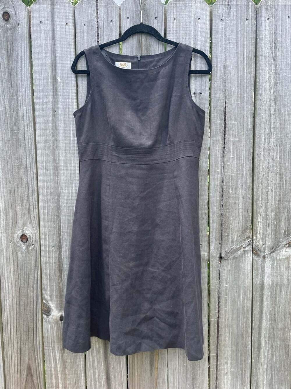 Talbots Petites 100% Irish Linen Sleeveless Dress Black Size 10